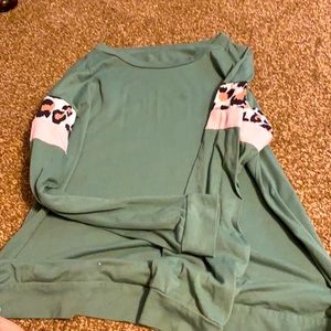 SHEIN leopard pink sleeved top